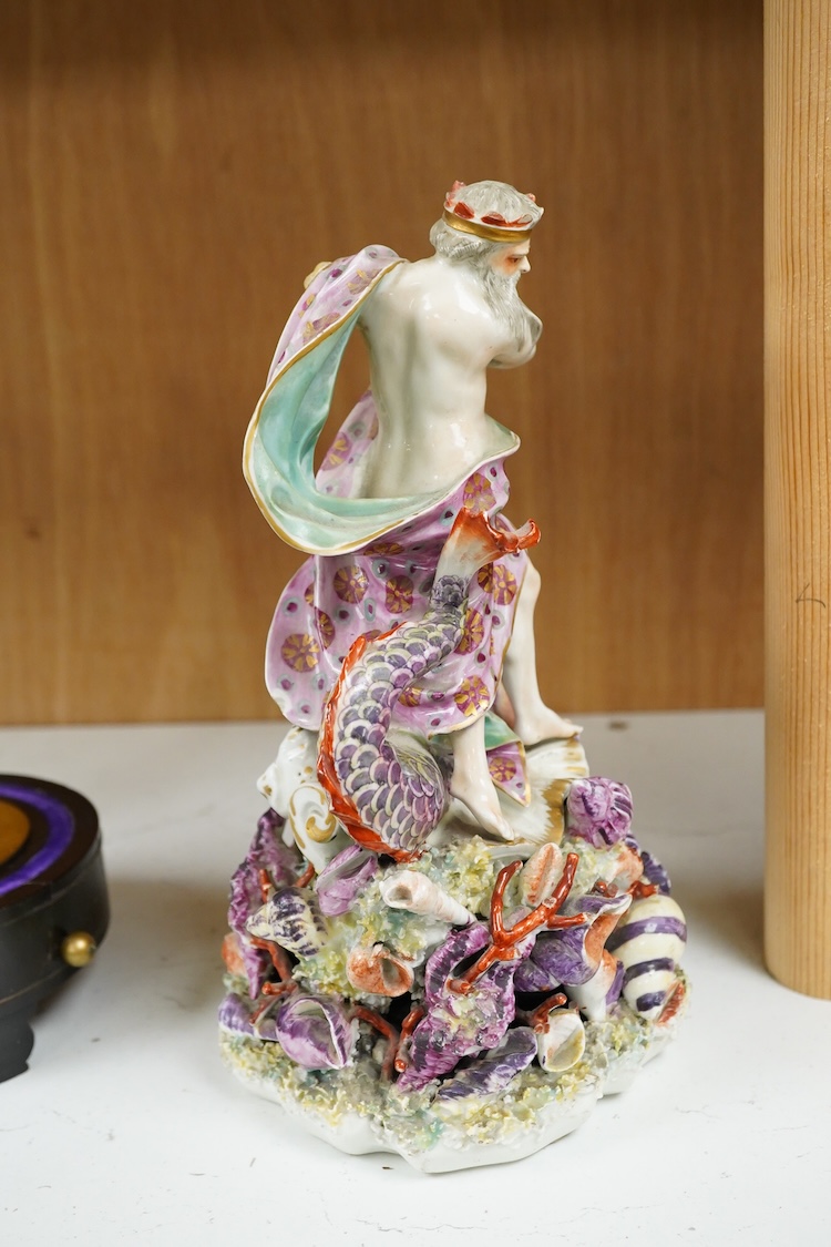 A late 18th century Derby figure of Neptune, 23cm